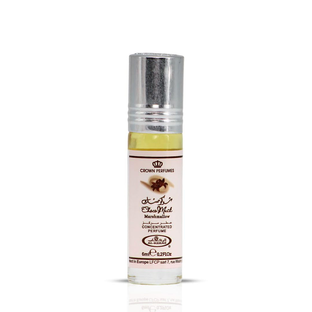 Al-Rehab Choco Musk Marshmallow Perfume Oil Roll-On - 6ml (0.2 oz) | Gourmand Fragrance with Strawberry, Marshmallow & Cocoa | Sweet, Fluffy & Addictive | Arabian Dessert Scent (Pack of 3)