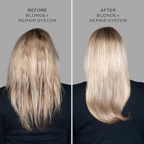 John Frieda Blonde+ Hair Repair System Bundle, Includes Full Repair System, Pre-Shampoo Treatment 3.3oz, Bond Building Shampoo 8.3oz, and Conditioner 8.3oz, Strengthens and Repairs Damaged Hair