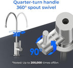 Waterdrop Filtered Water Faucet, Drinking Water Faucet, Reverse Osmosis Faucet, RO Faucet, RO Water Faucet, Water Filter Faucet for Kitchen Sink, Water Dispenser Faucet, Stainless Steel, Lead-Free