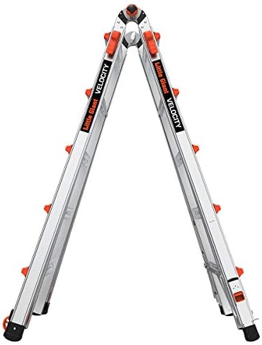 Little Giant Ladders, Velocity with Ratchet Levelers, M22, 22 Ft, Multi-Position Ladder, Aluminum, Type 1A, 300 lbs Weight Rating, (15422-801)