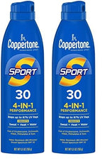Coppertone SPORT Sunscreen Spray SPF 30, Water Resistant Sunscreen, Broad Spectrum Spray Sunscreen SPF 30, 5.5 Oz Spray (Pack of 2)