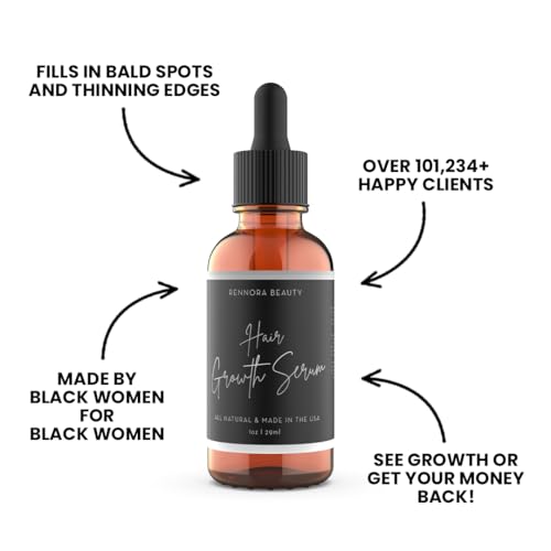 Rennora Hair Growth Serum with Organic Herbs and Natural Vitamins, Peppermint Oil, Stinging Nettle, and Rosemary Oil, No Chemicals, Formulated for Hair Regrowth (1oz per bottle, 2 Pack)