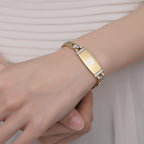 LinnaLove Lady Medical Alert id Bracelets-Gold Medical Bracelets for Women with Free Engraving
