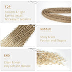 Boho Dreadlocks extension Synthetic Double Ends Dreadlocks with Curly Ended, 20 inches 5 Strands Fish-Bone Braids, Handmade Soft DE Dread Locks (DE 27/613, 24inch)
