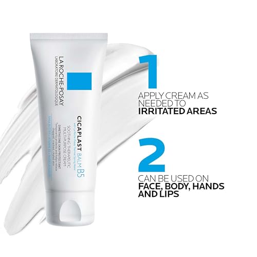 La Roche-Posay Cicaplast Balm B5 UV SPF 50, Vitamin B5 + Shea Butter + Tribioma + Madecassoside + Zinc Oxide Sunscreen, Post Treatment Skin Protectant With SPF, Multi-Purpose Cream For Dry Skin