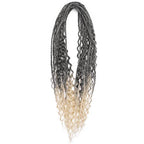 Boho Dread Synthetic Double Ended Dreadlock Extensions with Boho Box Braids 24inches 10 Strands Thin Soft Black to Blonde DE Dreadlock Extensions (Boho 10 Strands, T1B/613)
