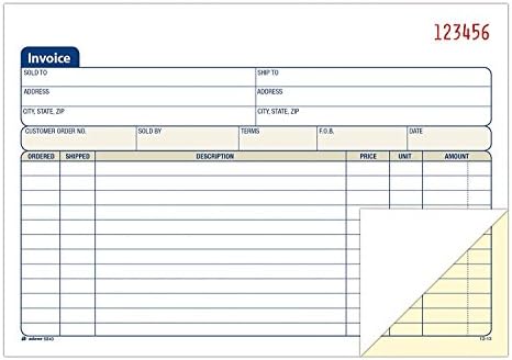 Adams Invoice Book, 2-Part, Carbonless, 5-9/16 x 8-7/16 Inches, 50 Sets per Book, Sold as 6 Pack (DC5840)