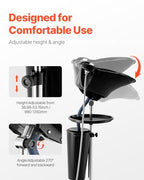 VEVOR Portable Shampoo Bowl, Deep Shampoo Sink for Washing Hair with Adjustable Height and Angle, Includes Drain Hose, Shower Head and Bucket, Portable Salon Sink for Barbershop Spa Center Use, Black