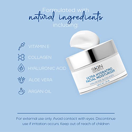 Hyaluronic Acid & Collagen Face Moisturizer - Anti-Aging, Ultra Hydrating, Fine Lines & Wrinkles Treatment - Dermatologist Tested Korean Skincare - Clean Beauty, Cruelty-Free - 1.69 oz