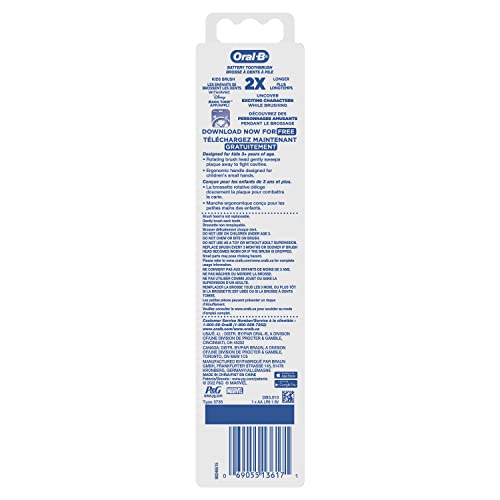 Oral-B Kid's Battery Toothbrush Featuring Marvel's Spiderman, Soft Bristles, for Kids 3+ (Pack of 2)