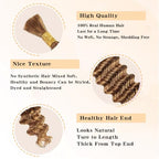 Blonde Human Braiding Hair for Boho Braids 1 Bundle 55g 18 Inch #27 Deep Wave Bulk Human Boho Hair for Braiding No Weft Bundle 100% Brazilian Virgin Hair Extensions Curly for Boho Knotless Braids