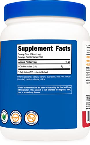 Nutricost L-Citrulline Malate 2:1 (600 Grams) (Strawberry Kiwi)