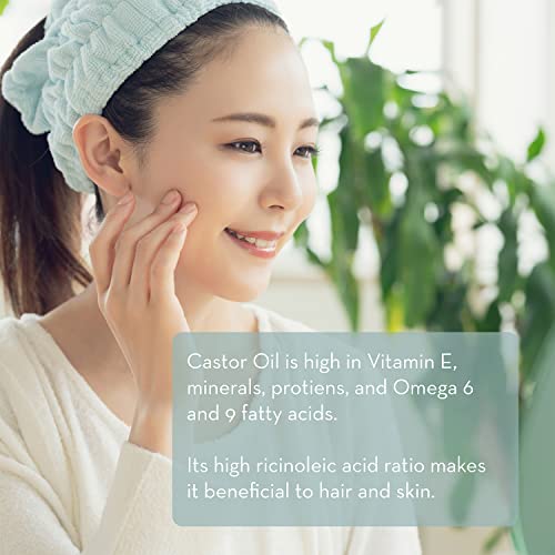 Castor Oil for Eyelashes and Eyebrows - Brow and Lash Growth Serum - Organic Hexane Free Cold Pressed Unrefined - 1 fl oz - Pure Body Naturals