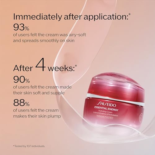 Shiseido Essential Energy Hydrating Cream Mini - 30 mL - Visibly Reduces the Look of Pores & Fine Lines - With Hyaluronic Acid - 24-Hour Hydration - Vegan - All Skin Types