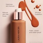 Laura Mercier Real Flawless Weightless Perfecting Waterproof Liquid Foundation: Medium-Buildable Coverage, 12 HR Fade-Proof Wear, Natural Finish, Hydrating, Long Lasting, Non-Comedogenic