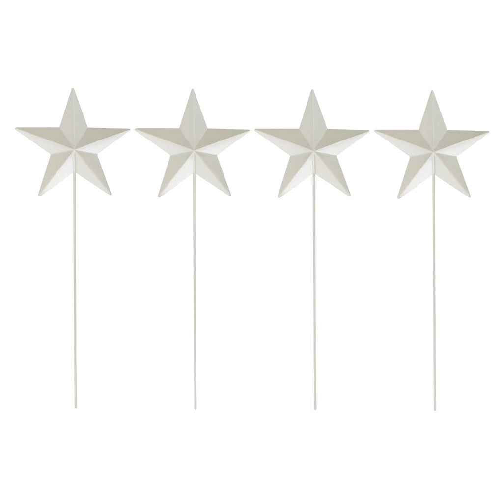 Morning View American Flag Barn Star Garden Stake Set of 4, Metal Patriotic Garden Stake Decorative USA Yard Signs Outdoor US Flags Lawn Porch for 4th of July Memorial Day 15.75 Inches Tall