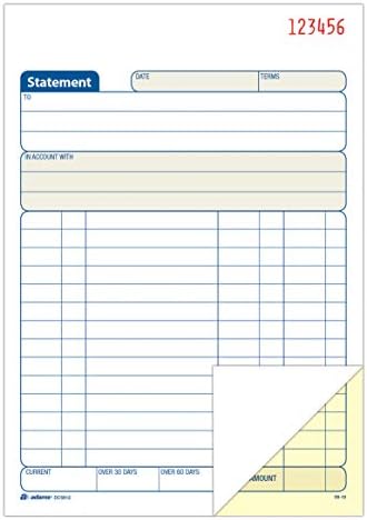 Tops Adams Statement Book, 2-Part Carbonless, White/Canary, 5-9/16 x 8-7/16 Inches, 50 Sets, 3/Pack (DC5812-3)