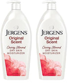 Jergens Original Scent Dry Skin Lotion, Body and Hand Moisturizer for Long Lasting Skin Hydration, with HYDRALUCENCE blend and Cherry Almond Essence, 32 Ounce (Pack of 2)