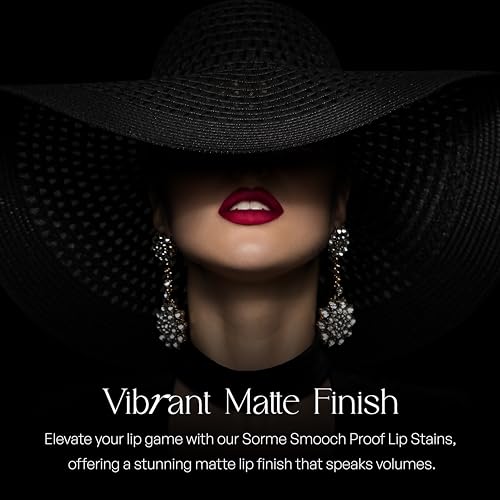 SORMÉ Smooch Proof Lip Stains with Matte Finish - Long lasting Lip Stain with A Felt-tip Nib Precision Lip Marker - Gluten Free, Vegetable Dye Based, Smear Proof, and Color Pop Lip Stain Marker - Vamp