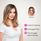 REECHO Invisible Wire Hair Extensions with Thinner Softer Lace Weft 12" Short Straight Clips in Secret Hairpiece for Women 12 Inch (Pack of 1) - Honey Blonde with Highlights