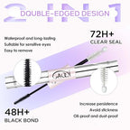 GAQQI Lash Cluster Glue & Lash Glue Remover, Lash Bond and Seal Waterproof, Long Lasting Eyelash Glue Strong Hold, Gentle Eyelash Remover for DIY Lashes(Glue+Remover Set)