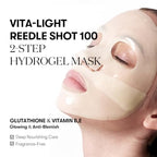 VT COSMETICS Vita-Light Reedle Shot 100 2-Step Hydrogel Mask(34.5gx4ea), Intensive Glowing, Exosome Glutathione Face Mask, Overnight Melting Mask, Korean Facial Mask