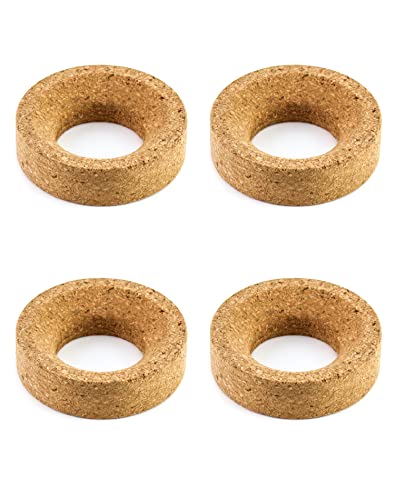 QWORK Lab Flask Support Cork Stand, 4 Pcs 110mm Diameter Round Bottom Holder for 250-2000mL Flasks