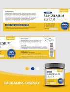 Magnesium Cream for Sleep - Topical Magnesium Lotion for Leg Cramps & Pain, Muscle Relaxation, Calm - Natural Body Butter for Deep Hydration - Safe for Kids (Vanilla)