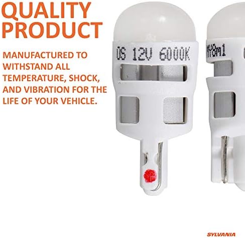 SYLVANIA ZEVO 168 T10 W5W White LED Bulb, (Contains 2 bulbs)