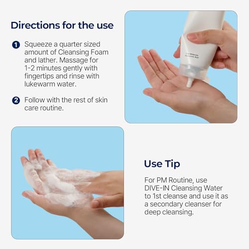 Torriden DIVE IN Cleansing Foam Face Wash 150ml (5.07 fl.oz.) | Hydrating Daily Facial Cleanser for All and Sensitive Skin | Hyaluronic Acid, Panthenol, Allantoin