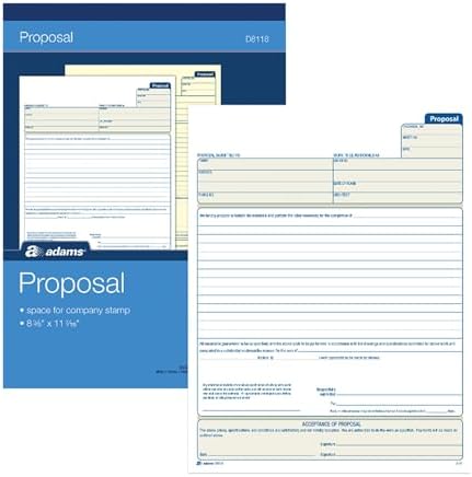 Adams Proposal Book, 2-Part with Carbon, 8.38 x 11.44 Inches, White, 50 Sheets (D8118)