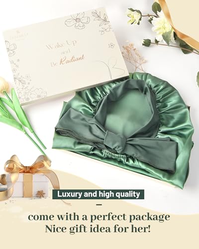 YANIBEST Silk Bonnet for Sleeping Women Braid Bonnet for Long Hair with Tie Band Satin Bonnet for Braids Hair Sleeping Cap