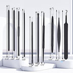 MENOLY Pimple Popper Tool Kit 10 Pcs Blackhead Remover Tool Zit Popper for Blemish, Pimple Comedone Extractor Acne Tool for Blackheads, Acnes, Whiteheads Nose Face Tools with Leather Bag