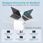 Charger for MacBook Pro 16 14 inch MacBook Air 15 13 inch 2025 2024 2023 2022 2021 2020 2019 M4 M3 M2 M1, Super Compact 100W USB C Laptop Power Adapter, 6.6FT USB-C Braided Cable, Original Quality