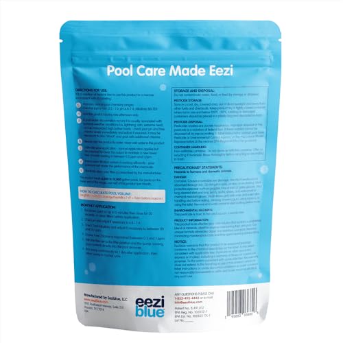 Eeziblue Monthly Algaecide for Swimming Pool, Pool Algaecide for Inground Pool & Above Ground Pool - Effective Monthly Treatment to Prevent Algae Growth up to 13,000 Gallons