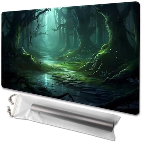 MTG Playmat Size 24x14in Free Storage Bags Non-Slip Backing, Ideal for Card Game Enthusiasts TCG Playmat (Mystery-No Deck)
