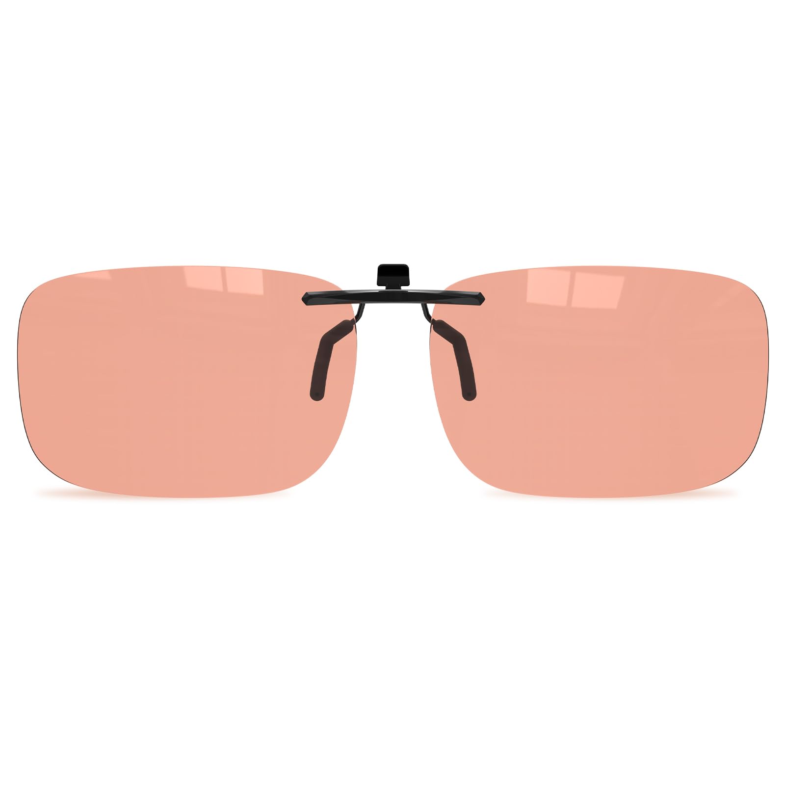 Goiteia FL-Rose Migraine Clip on Glasses-Amber Clip-on Blue Light Blocking Glasses for Eyes Strain/Light Sensitive/Fluorescent LED Lighting/Computer Screen Glare