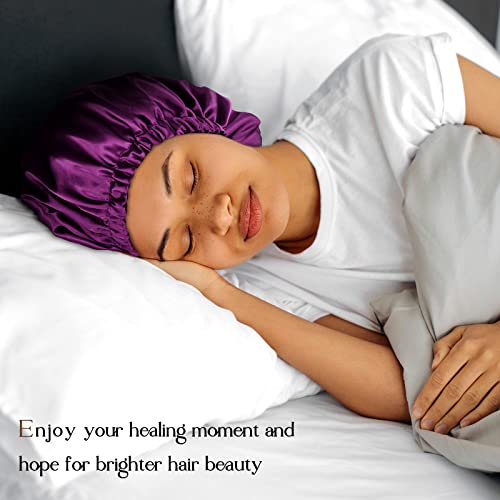 YANIBEST Double Layer Satin Bonnet Silk Bonnet Adjustable Hair Bonnet for Sleeping Hair Bonnets for Women Curly Natural Hair