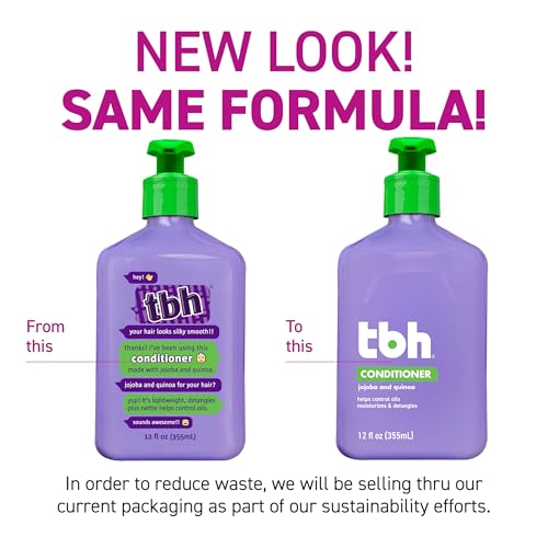 TBH Teen and Kids Shampoo and Conditioner Set - Shampoo and Conditioner for Oily Hair - Sulfate, Paraben Free - 12 oz (2 Pack)
