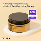 COSRX Best Seller Duo- Snail 92 Cream & Snail 96 Essence, Daily Face Gel Moisturizer and Hydrating Serum for Face with Snail Secretion Filtrate, Korean Skin Care