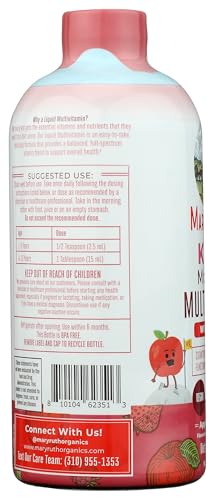 MaryRuth's Kids Liquid Morning Multivitamin | Kids Multivitamin | Immune Support | Vitamin C & D | Kids Vitamins | Kids Vitamins multivitamin | Vegan | 30-180 Servings | 15.22 fl oz