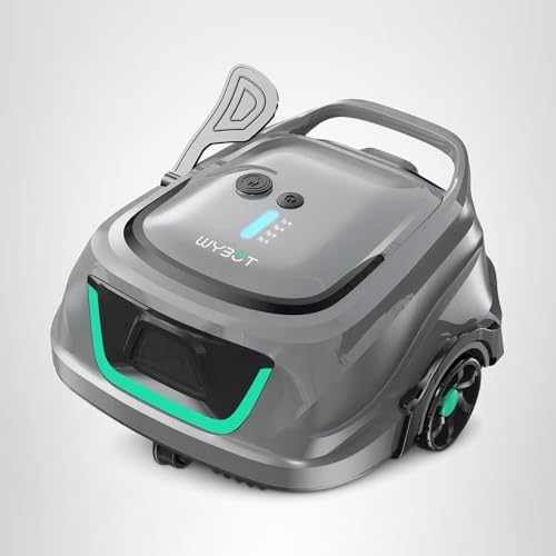 [2026 New] WYBOT A1 Robotic Pool Cleaner – Dual-Layer Filtration, 120-Min Runtime, Powerful Cordless Pool Vacuum for Above-Ground & Flat Pools, Efficient Debris Removal & Auto-Parking Design (Gray)