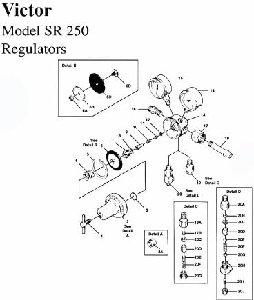 Victor 0790-0048 Repair Kit, Sr250