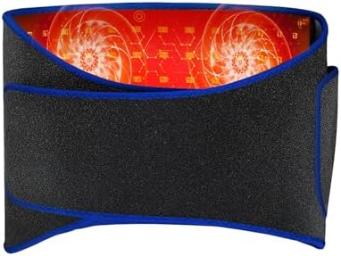 Red Light Therapy Belt for Body: Infrared Heating Vibration Massage Wrap Pad for Waist, Shoulder, Belly Pain Relief, Portable Relaxation Device for Home, Women & Men (Blue Black)