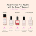Manucurist System Green Pink (Hortencia) - Professional Manicure Set, Vegan & Plant-Based : 1 Nail Prep, 1 Base Coat, 1 Pink Nail Polish, 1 Top Coat, Drying Drops - No Lamp - Beauty Gift For Woman