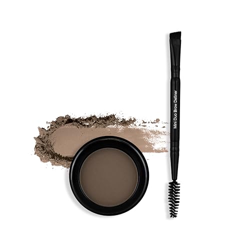 Billion Dollar Brows Eyebrow Powder & Duo Definer Brush – Lightweight, Buildable Formula for Full, Natural Brows, Soft Texture, Seamless Blending, Cruelty-Free & Vegan - Taupe Powder