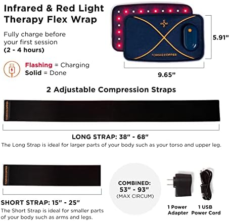 Tommie Copper Infrared Therapy for All-Purpose Use - Unisex Rechargeable Red Light Therapy Support for Muscle Aches and Pain Associated with Arthritis