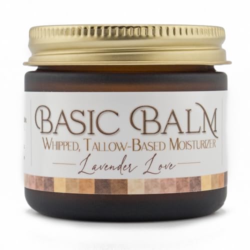 Thompson’s Tallow – Beef Tallow for Skin, 100% Grass-Fed Whipped Tallow Balm Moisturizer with Abyssinian Oil, Manuka Honey & Propolis, Herb-Infused, USA Handmade, Lavender