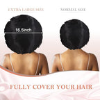 3Pcs Bonnet for Sleeping, Extra Silk Satin Hair Bonnets with Tie Band for Curly Hair Braids shower cap