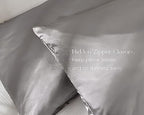 Yanibest Satin Pillowcase, Silk Pillow Cases for Hair and Skin with Zipper, Standard Pillow Cases Set of 2 for 20"x26", Exquisite Packaging for Women Men